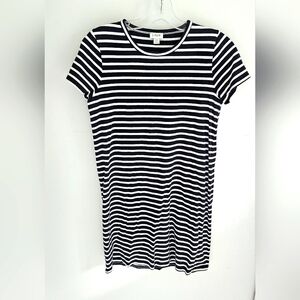 J. Crew Navy and White Striped Short Sleeve Tshirt Dress